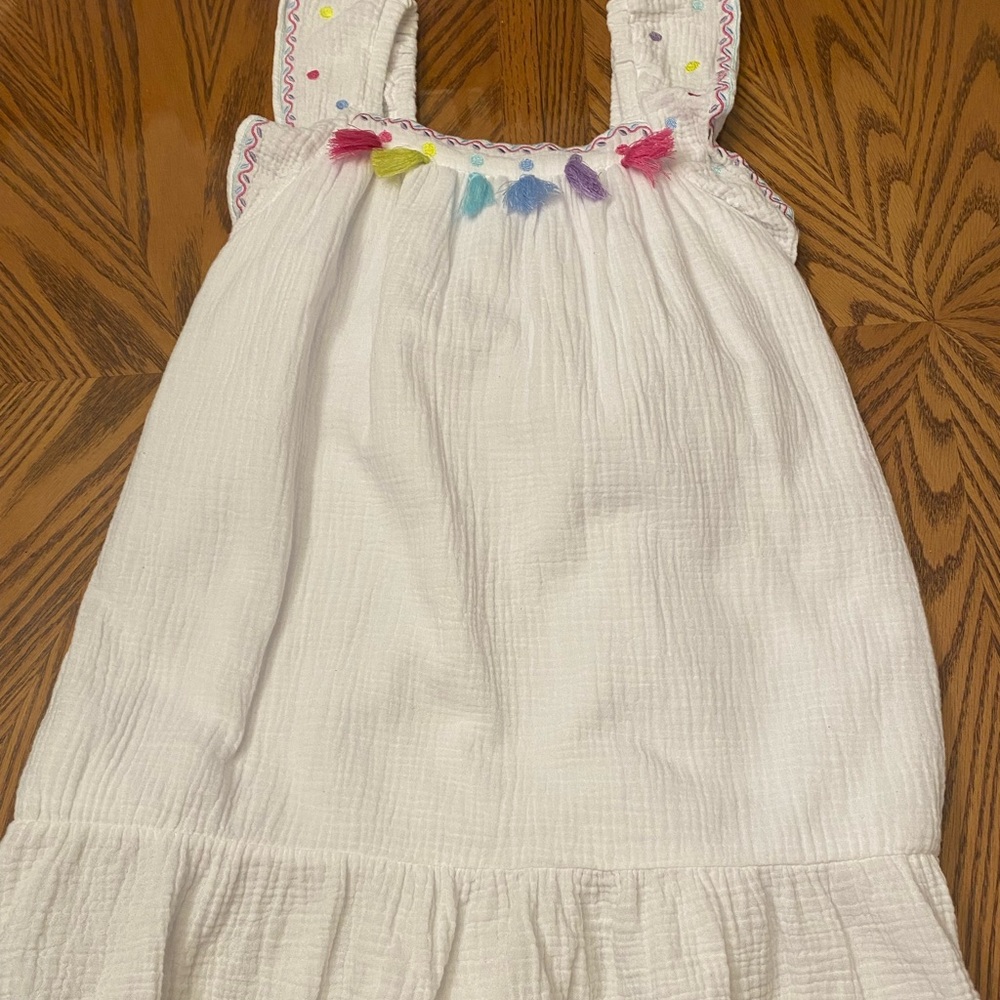 btween White Dress with Multicolor Tassels